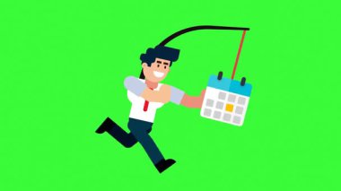 Animated Character Chasing Deadline and Schedule