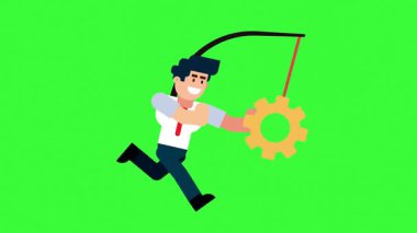 Animated Character Chasing Gear for Innovation and Efficiency