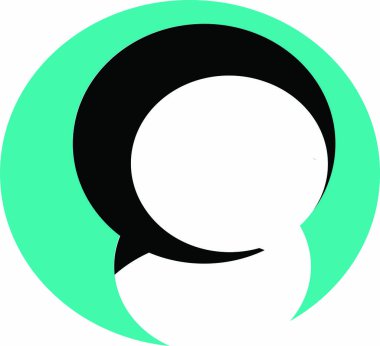 Logo oval siyah ve mavi