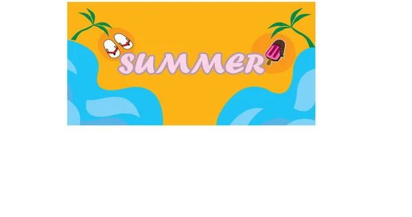 Summer Backdrop Ice Cream Beach Sandals — Stock Photo, Image