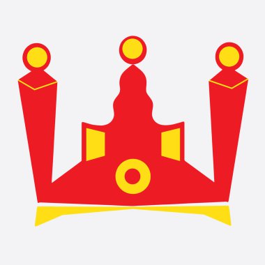 Asker kırmızı taç simgesi düz stil izole