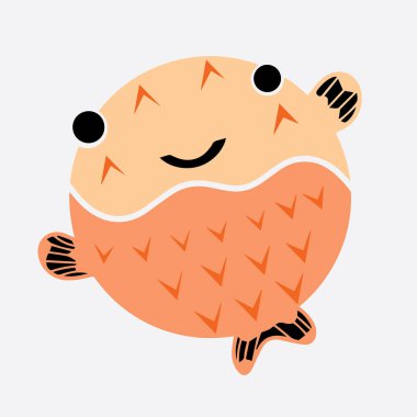 kirpi balığı logosu resimleme