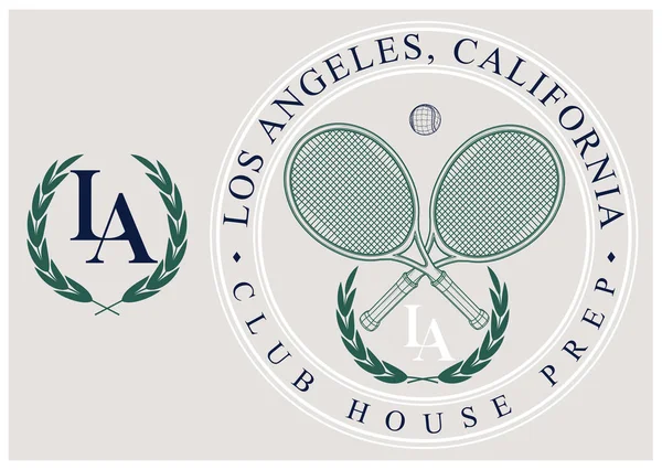 Logo sloganı grafikleri. Los Angeles California yazı, SS23 logo tenis arması, kulüp evi hazırlığı.