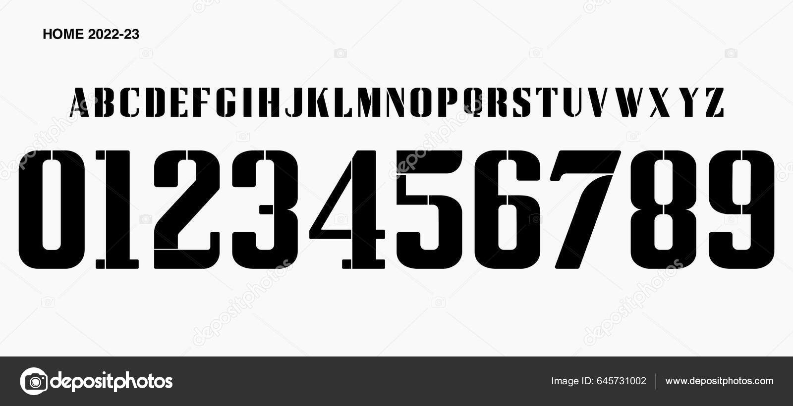 Imprimirfont Vector Team 2022 2023 Kit Sport Style Font Real Stock Vector  by ©Ozymandias1927 645731002