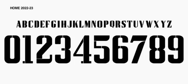 Imprimirfont Vector Team 2022 2023 Kit Sport Style Font Police — Image vectorielle