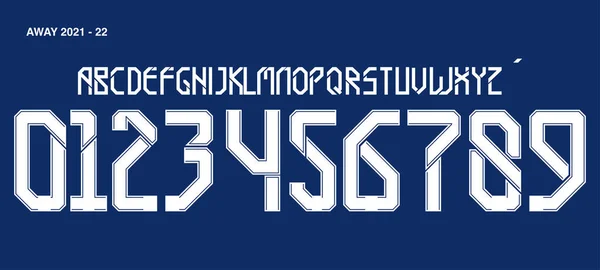 Police Vectorielle Team 2021 2022 Kit Sport Style Font Police — Image vectorielle