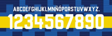 yazı tipi vektör takımı 2023 - 2024 kit spor tarzı yazı tipi. Futbol stili. Boca yazı tipi. Arjantin 'i yenile. Futbol takımı için spor stili harfler ve numaralar