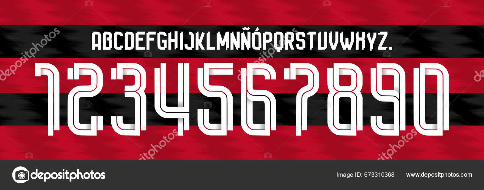 font vector team 2022 - 2023 kit sport style font. manchester football  style font. premier league. sports style letters and numbers for soccer  team Stock Vector