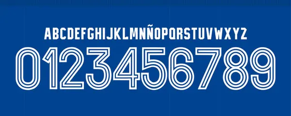 yazı tipi vektör takımı 1974 kit spor tarzı yazı tipi. Çizgileri olan retro futbol tarzı yazı tipi. Futbol takımı için spor stili harfler ve numaralar, eski Arjantin yazı tipi, antika, maradona