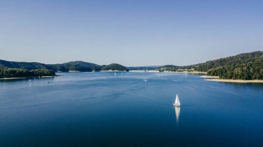 The Solina Reservoir and the hydroelectric power plant. clipart