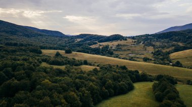Güzel bir dağ manzarası. Bieszczady Dağları, Polonya.
