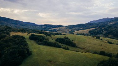 Güzel bir dağ manzarası. Bieszczady Dağları, Polonya.