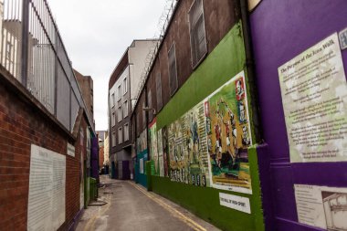 İrlanda 'nın Dublin şehrinin sokak manzarası.