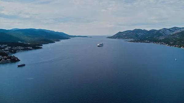 Letecký Pohled Ostrov Korčula Chorvatsko — Stock fotografie