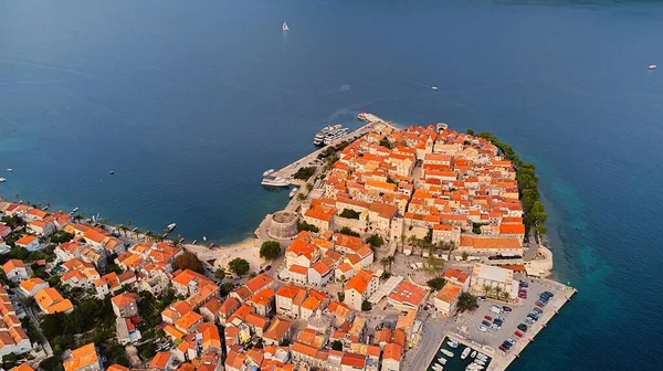Κροατία Νήσος Κόρκουλα Παλιά Πόλη Της Πόλης Korcula — Φωτογραφία Αρχείου
