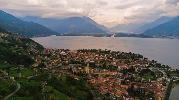 Krásný Letecký Výhled Jezero Como Severní Itálii Domaso Lombardie 2023 — Stock fotografie