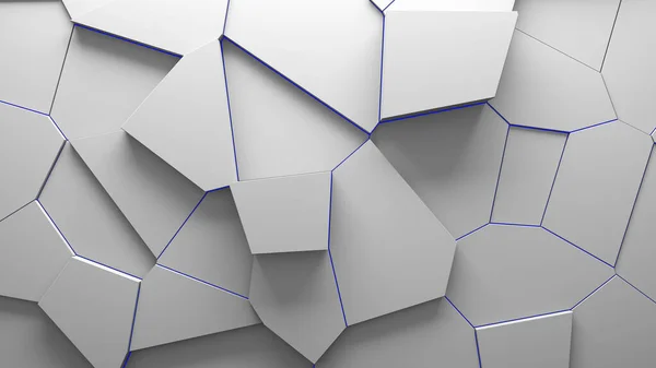 Abstraktní Extruded Voronoi Bloky Pozadí Minimální Modrá Čistá Firemní Zeď — Stock fotografie