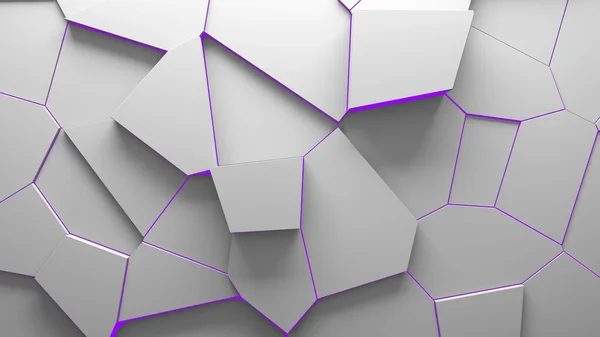 Abstraktní Extruded Voronoi Bloky Pozadí Minimální Fialová Čistá Firemní Zeď — Stock fotografie
