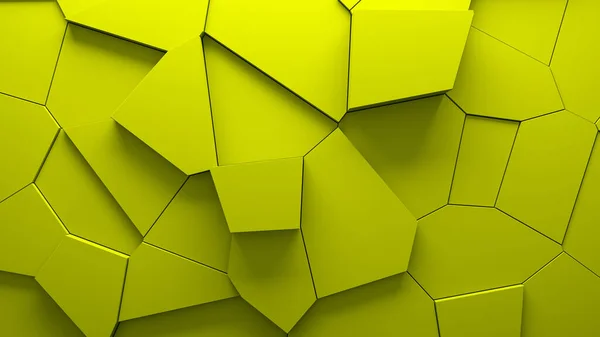 Abstraktní Extruded Voronoi Bloky Pozadí Minimální Žlutá Čistá Firemní Zeď — Stock fotografie