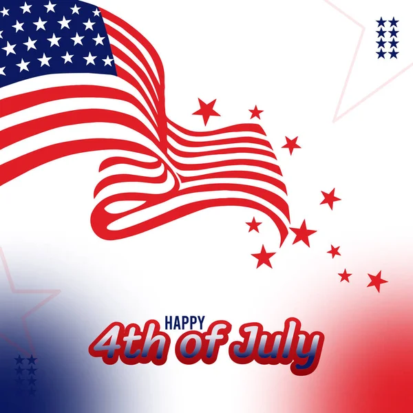4Th July Usa Flag Moving — Stock Photo, Image
