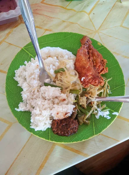 Riz Frit Aux Crevettes Thaï Alimentation Saine Porc Épicé Thailand — Photo