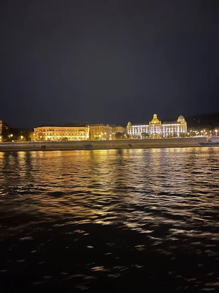 Budapest at night from the water