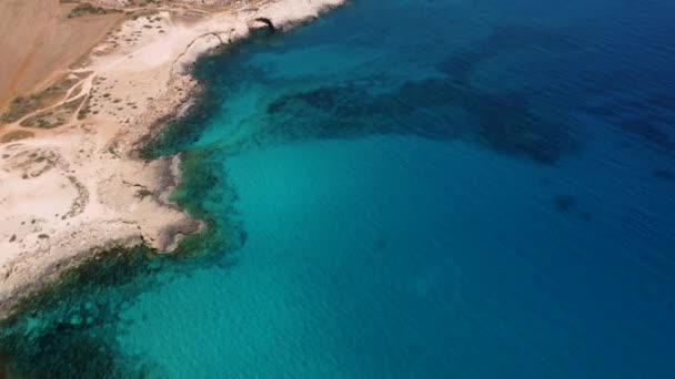 Drohnenflug Über Cape Greko Zypern — Stockvideo
