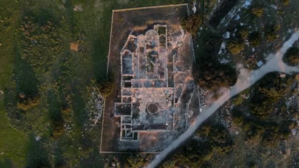 Luchtfoto Drone Video Van Oude Griekse Stad — Stockvideo