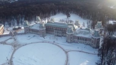 Tsaritsyno Sarayı üzerinde İHA uçağı, Moskova, Rusya