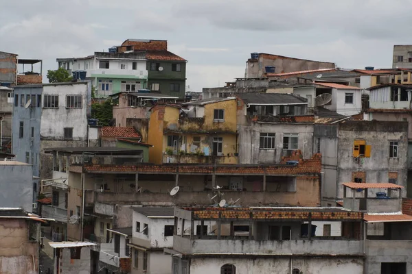 Бразильский Городской Пейзаж Фавелас Символ Социального Неравенства — стоковое фото