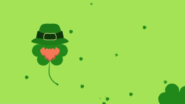 Saint Patrick Day Achtergrond Animatie Beschikbaar Copyspace Gebied Perfect Voor — Stockvideo