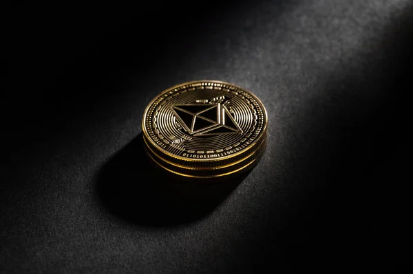 Ethereum Eth Coin Криптовалюта Криптовалюта Монеты Блокчейн Золото — стоковое фото