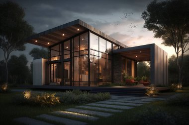 Modern Villa Mimarisi 3D Düzenleme Emlak