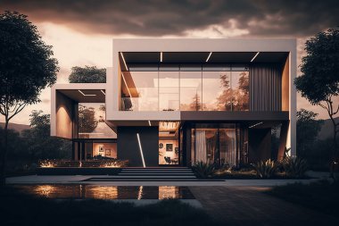 Modern Villa Mimarisi 3D Düzenleme Emlak