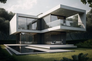Modern Villa Mimarisi 3D Düzenleme Emlak