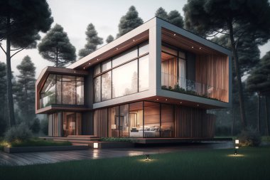 Modern Villa Mimarisi 3D Düzenleme Emlak