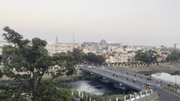 Vista Cidade Estradas Índia — Vídeo de Stock