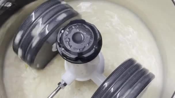 バッテリーを作るための粉砕機の生米粉 — ストック動画