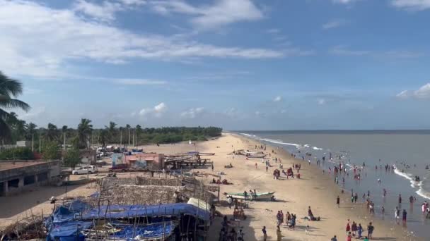 Volle Sicht Auf Den Strand Der Nähe Der Insel — Stockvideo