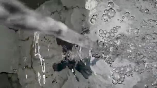 Slow Motion Agua Que Fluye Dentro Lavadora — Vídeos de Stock