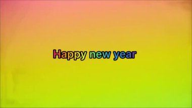 Renkli gökyüzü çekimlerinin video arka planında yeni yılın kutlu olsun.