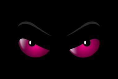 Halloween staring scary spooking evil red purple eyes on dark grunge background vector illustration clipart