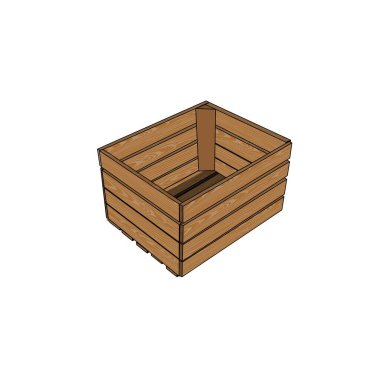 Doğal ahşap kutu, şarap kutusu, meyve kutusu, sert ahşap sandık raf çizimi