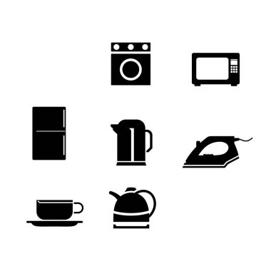 Mutfak Aletleri Simgeleri Siyah & Beyaz Büyük Menkul Kıymetler Çizimleri