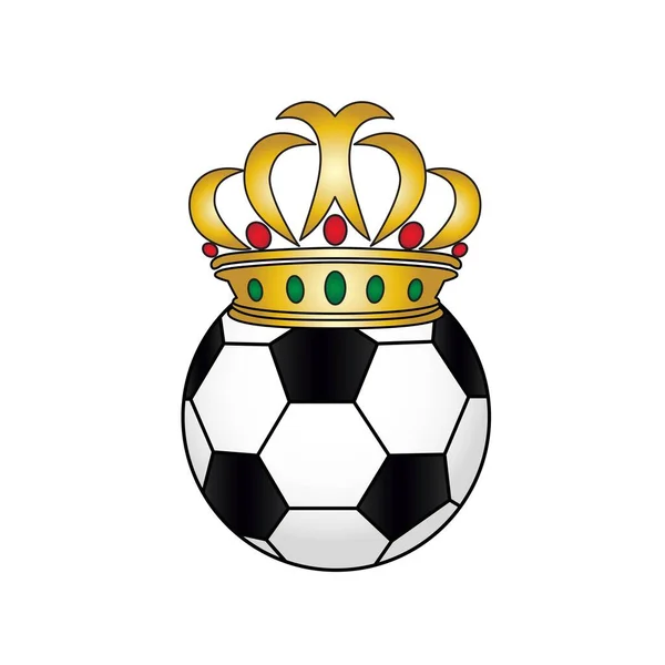 Bola Fútbol Corona Vector Ilustración Clip Arte — Vector de stock