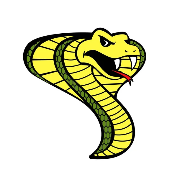 Cobra Angry Snake Mascota Logo Vector Ilustración Clip Arte — Archivo Imágenes Vectoriales