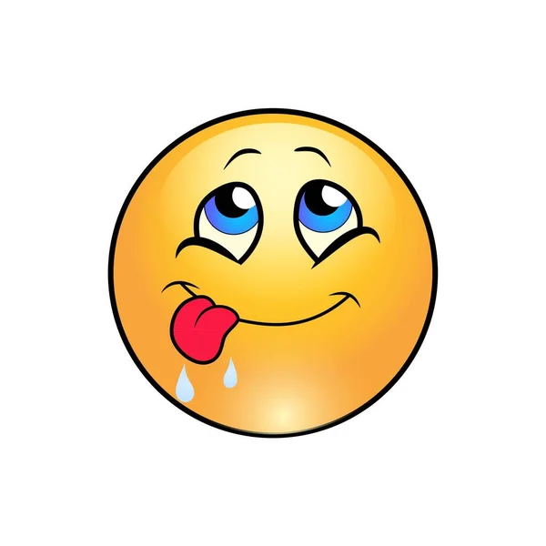 Emojis Yummy Πρόσωπο Χαρακτήρα Διάνυσμα Emoji Γλείψιμο Και Πότισμα Για — Διανυσματικό Αρχείο