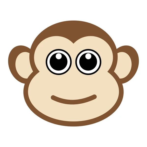 Миле Обличчя Мавпи Ізольовано Білому Тлі Стокові Векторні Ілюстрації Кліп — стоковий вектор
