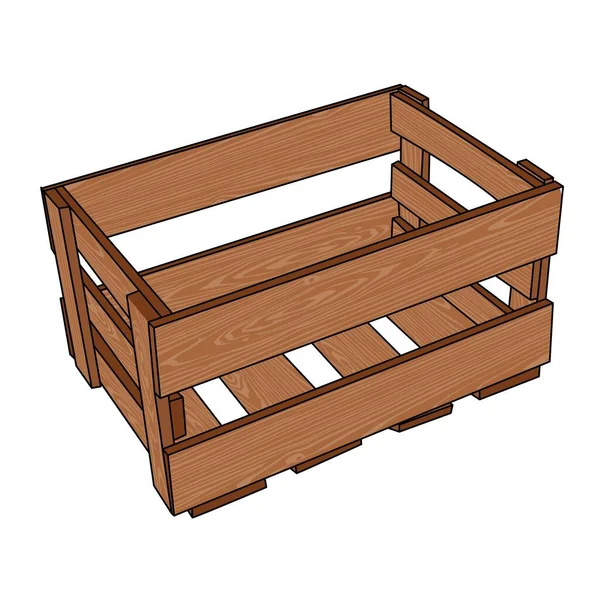 Wooden Box Huacal Crate Pallet Basket Stock Vector Illustration — 스톡 벡터