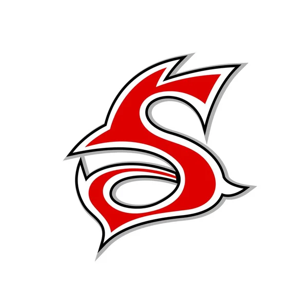 Buchstabe Stilvolles Logo Symbol Mit Feuer Tätowierung Stil Vektorillustration Vorlage — Stockvektor